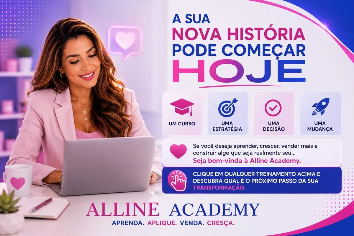 A sua nova história pode começar hoje — seja bem-vinda à Alline Academy